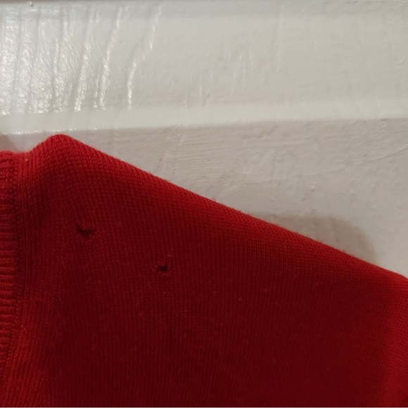 Ralph Lauren Purple Label Red V-Neck Wool Sweater - Picture 4 of 6